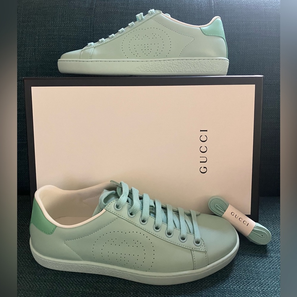 NEW Gucci Leather Interlocking G Sneakers
Women's European Size 36 in Green - Picture 5 of 14